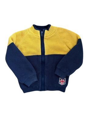 Children's Navy and Mustard Knit Sweater‎